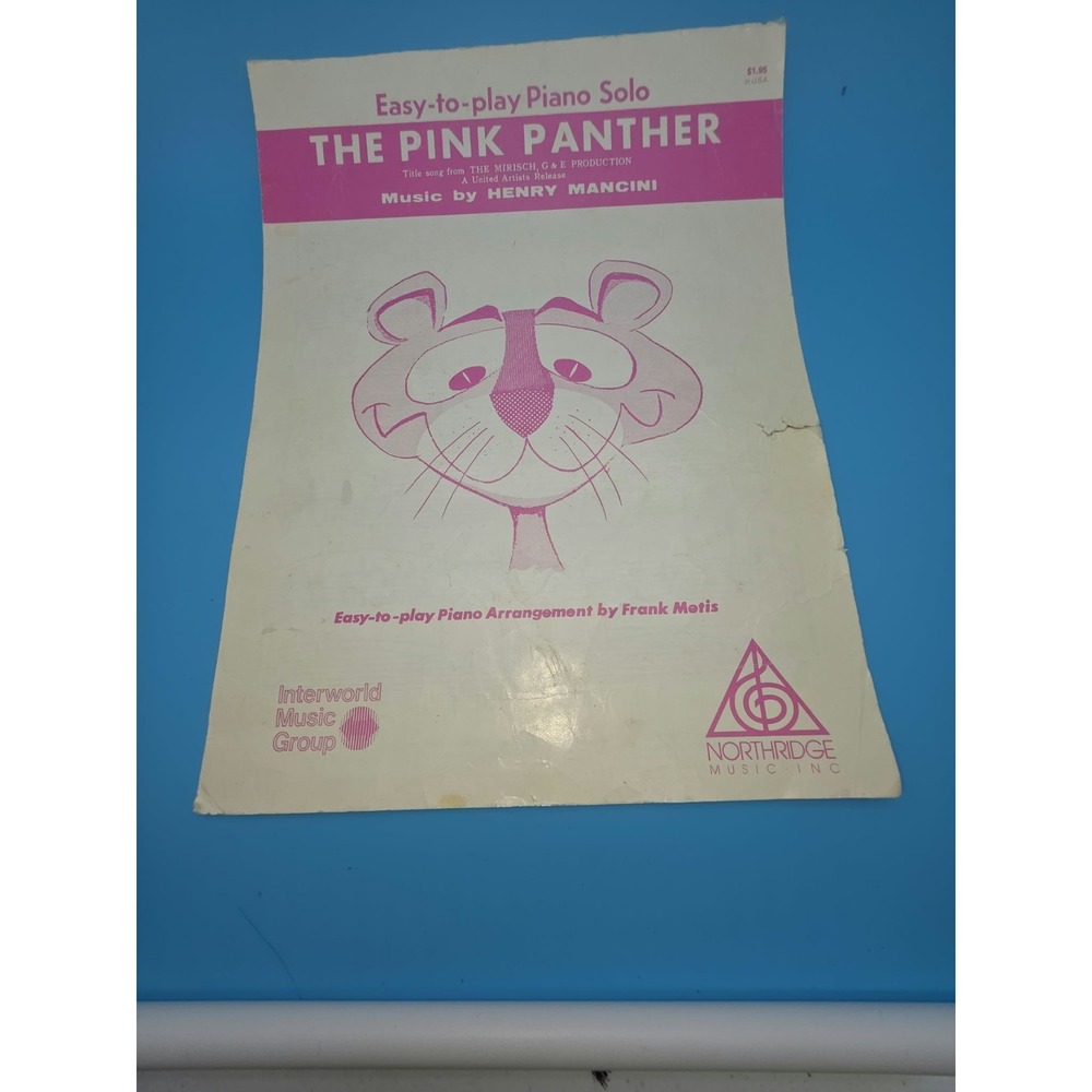 Vintage  The Pink Panther Easy-to-Play Piano Solo Sheet Music Henry Mancini